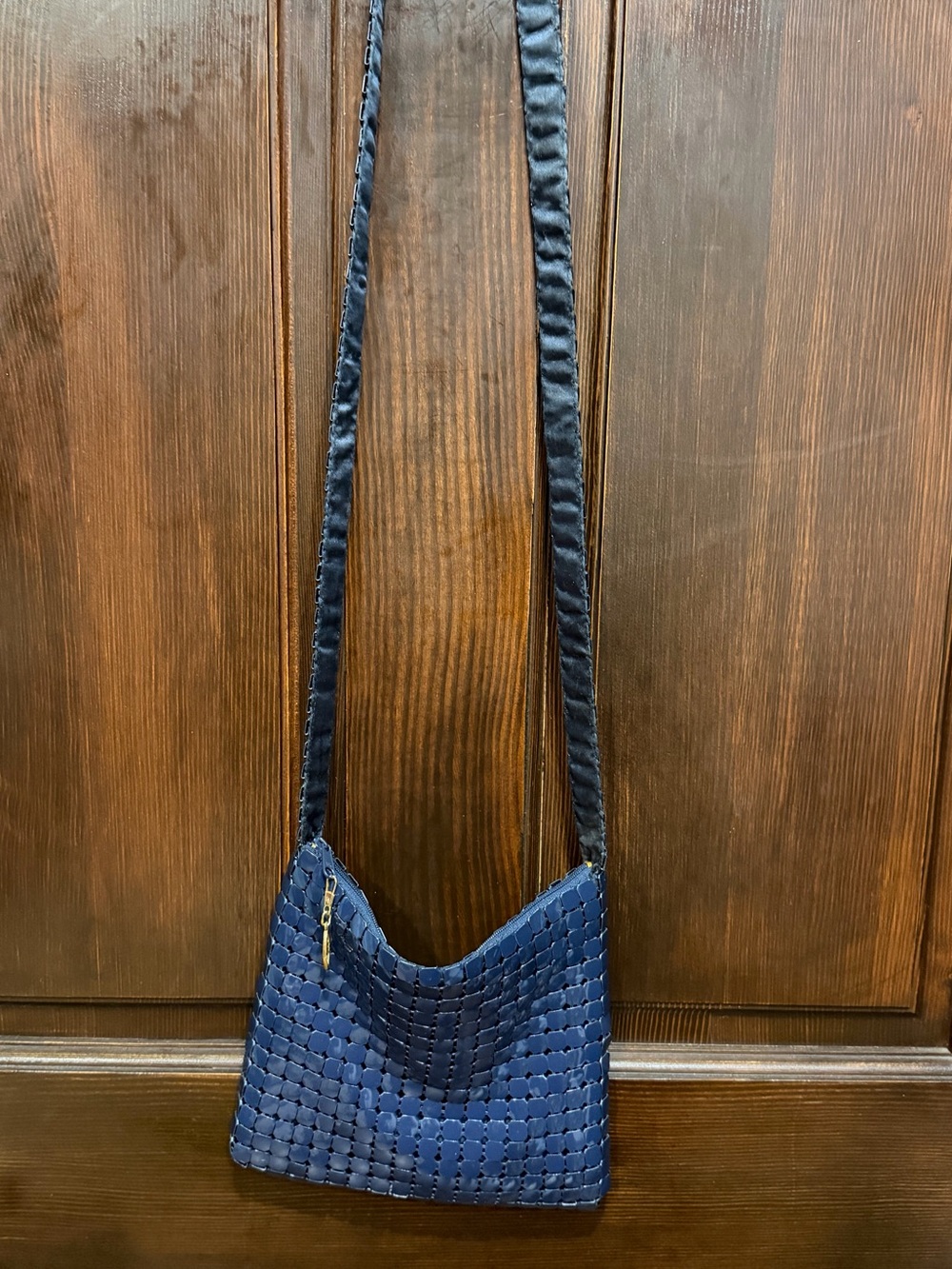 Vintage Marlo Navy Blue Mesh Crossbody Shoulder Bag